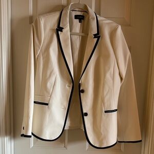 Talbots Ivory Blazer with Black Accents